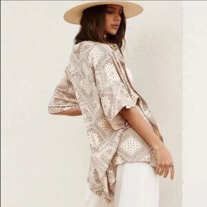 12th Tribe Oversized Short Sleeve Button Down Shirt